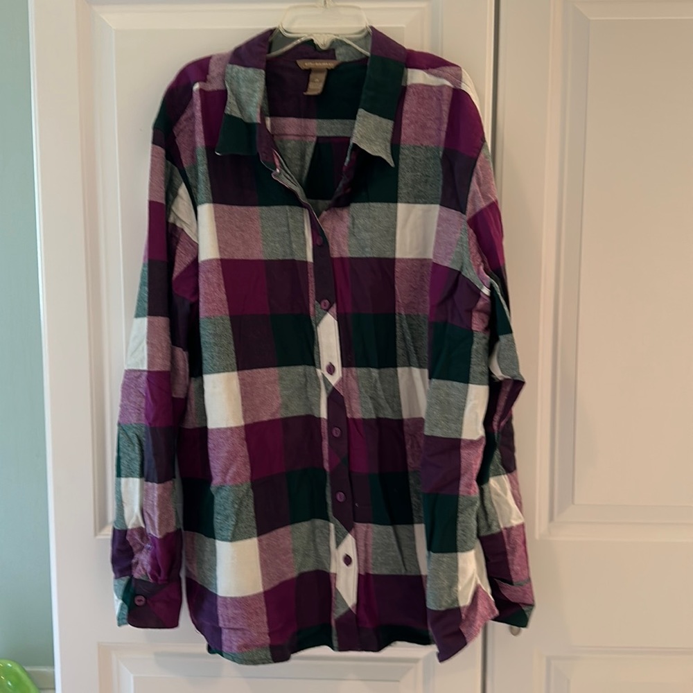 Purple multicolored flannel shirt